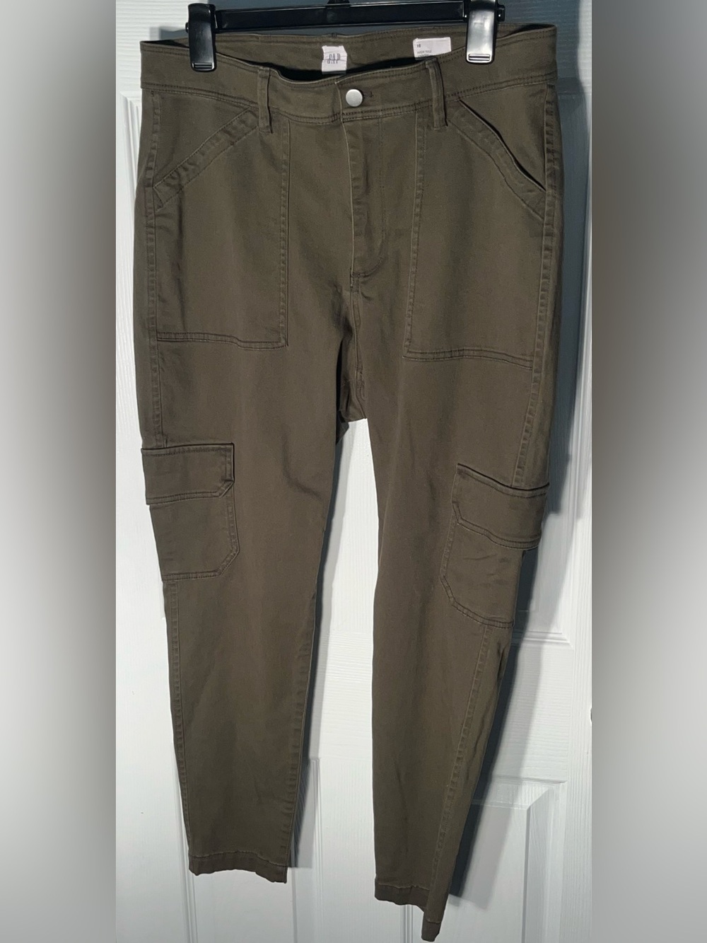 GAP Universal High Rise Legging Utility Cargo Pockets Cotton Pants Size 16